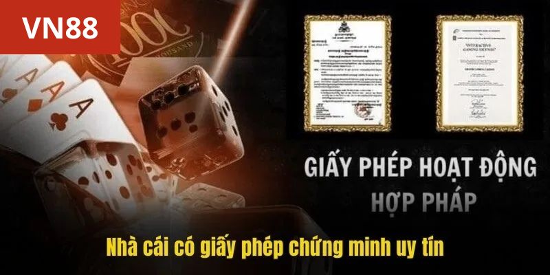 VN88 sở hữu hàng loạt những giấy chứng nhận uy tín
